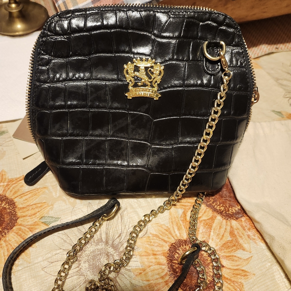 PRATESI FIRENZE Black LEATHER Chain Shoulder Bag